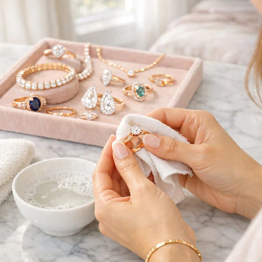 How to Clean Gold Jewellery with Stones at Home